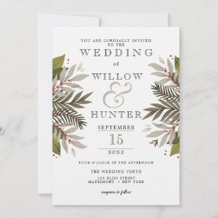 Invitation Botanique muté Couleurs de la Terre MARIAGE