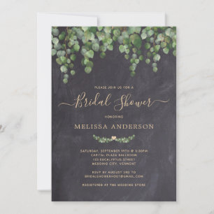 Invitation Botanique Rustique Chalkboard Fête des mariées de