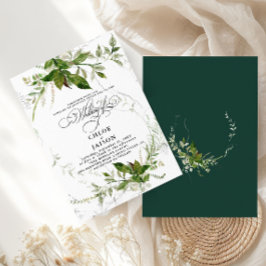 Invitation Botaniques vertes Aquarelle Mariage de calligraphi