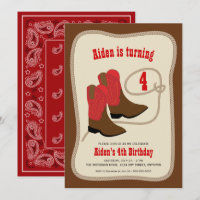 Botte rouge Cowboy | Boys Western Birthday Party