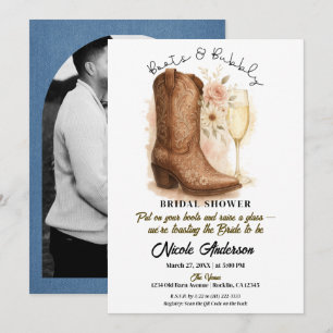 Invitation Bottes & Bubbly Country Western Boot Shower de Mar