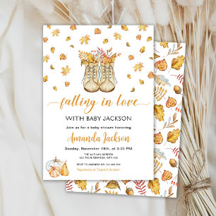 Invitation Bottes d'automne Tombant amoureux Baby shower Citr
