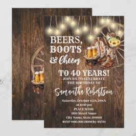 Invitation Bottes de bières et encouragements tournesols Occi