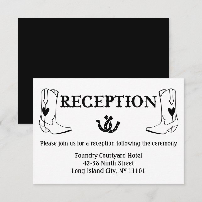 Invitation Bottes de cow-boy de réception occidentale Mariage (Devant / Derrière)