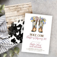 Bottes de cow-boy florales de la vache Sainte 30e 