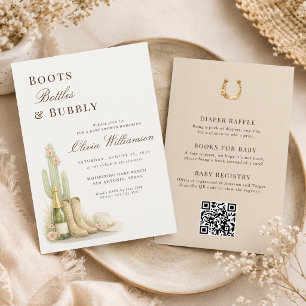Invitation Bottes de cowboy tout-en-un Shower bébé western ch
