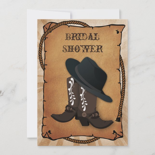 Invitation bottes de cowboy western Bridal (Devant)