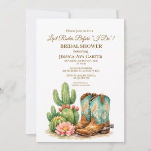 Invitation Bottes de Cowgirl Rodéo Occidental Cactus Enterrem