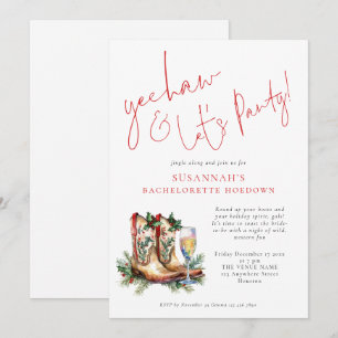 Invitation Bottes de fille Bubly Noël Bachelorette Party