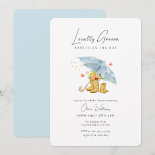 Invitation Bottes de pluie parapluie Fleur en fleurs Cadeau d