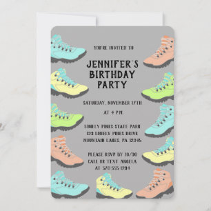 Invitation Bottes de randonnée de couleur pastel personnalisé