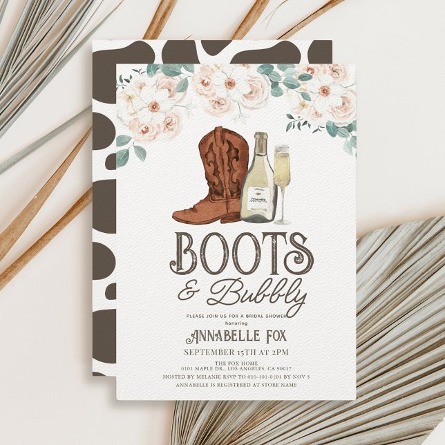 Invitation Bottes et boeufs Bubbly Cowboy Boots Fête des mari (Créateur téléchargé)