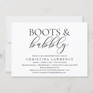 Invitation Bottes et bulles, Bride to be, Fête des mariées In