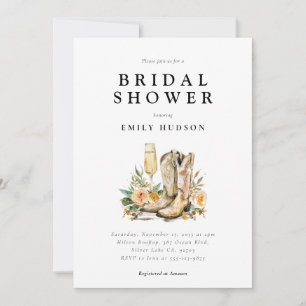 Invitation Bottes et bulles de la Fête des mariées occidental