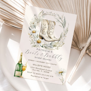Invitation Bottes et bulles florales Fête des mariées de la c
