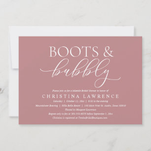 Invitation Bottes et bulles, Mariée à être, Fête des mariées