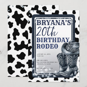 Invitation Bottes et chapeau de cowgirl avec glamour western 