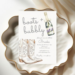Invitation Bottes et Fête des mariées blanche