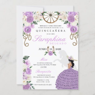 Invitation Bottes et Roses pourpres Western Cowgirl