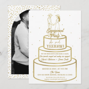 Invitation Bottes Love & Gâteau à la Crème au Beurre Mariage 