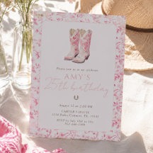 Bottes occidentales florales pour 25e anniversaire
