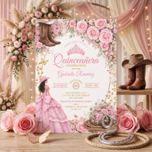 Bottes occidentales Roses roses Quinceañera dorée