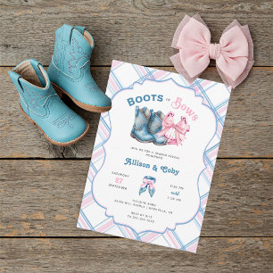 Invitation Bottes ou Nœuds Découverte du Sexe de Bébé Western