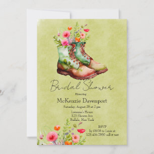 Invitation Bottes pour fille avec Fête des mariées Fleur sauv