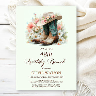 Invitation Bottes pour fille et Casquette n'importe quel âge 