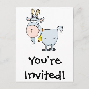 Invitation bouc de dessin animé idiot