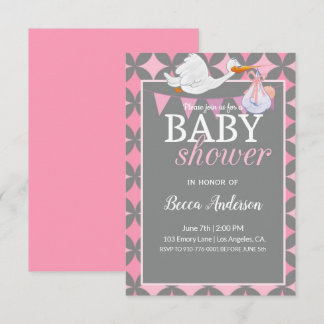 Invitation Bouche | Baby shower rose