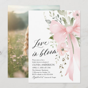 Invitation Bouche rose Amour floral dans la Fête des mariées 