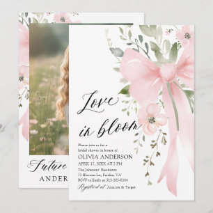 Invitation Bouche rose Amour floral dans la Fête des mariées 