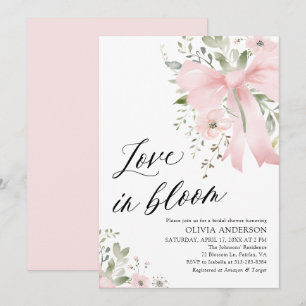 Invitation Bouche rose Amour floral dans la Fête des mariées 