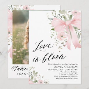 Invitation Bouche rose Amour floral dans la Fête des mariées 