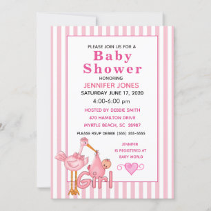 Invitation Bouche rose avec Baby Bundle Baby shower Invitatio