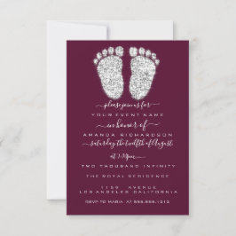 Invitation Bouches d'argent Burgundy Garçon Pieds de douche