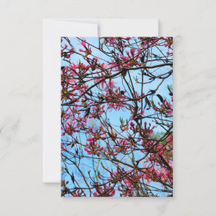 Invitation Boucles de fleurs roses sur un arbre