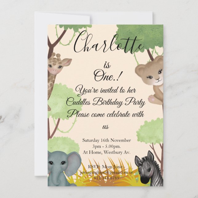Invitation Bouddles 1er anniversaire (Devant)