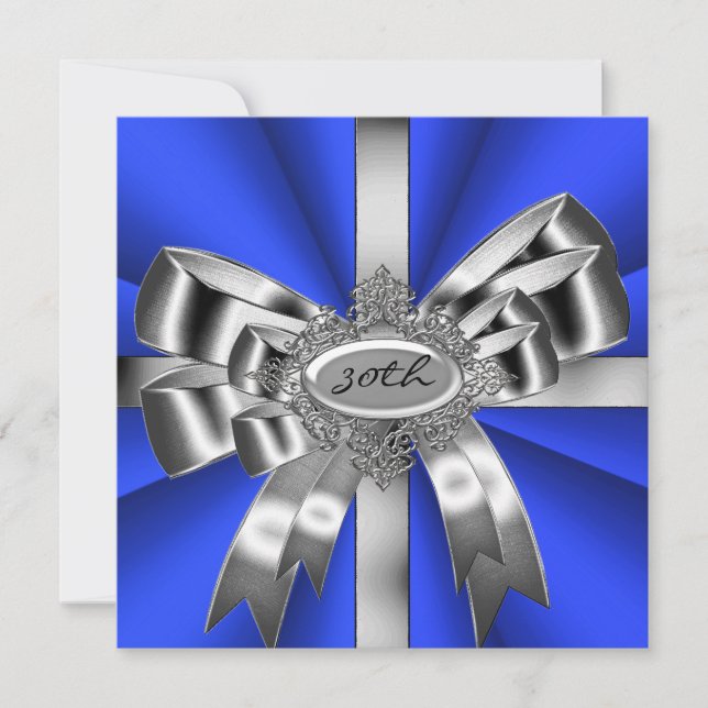 Invitation Boue d'argent bleu 30e Bijou blanc noir 2 (Devant)
