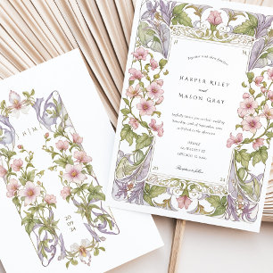 Invitation Bougainvillea Art Nouveau Mariage