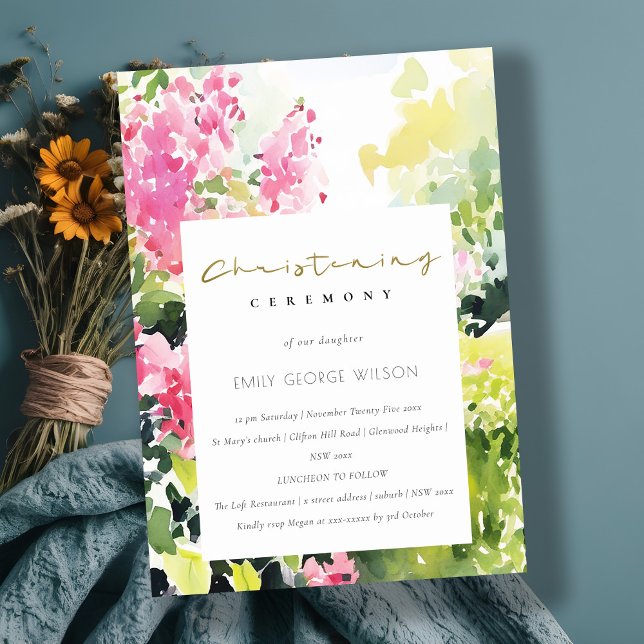 Invitation Bougainvilliers tropicaux rose (Créateur téléchargé)