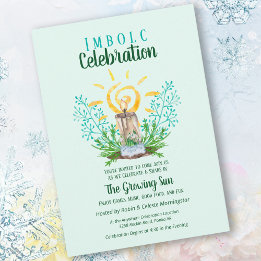 Invitation Bougie Imbolc Cultivant Sun Pagan Celtic Holiday