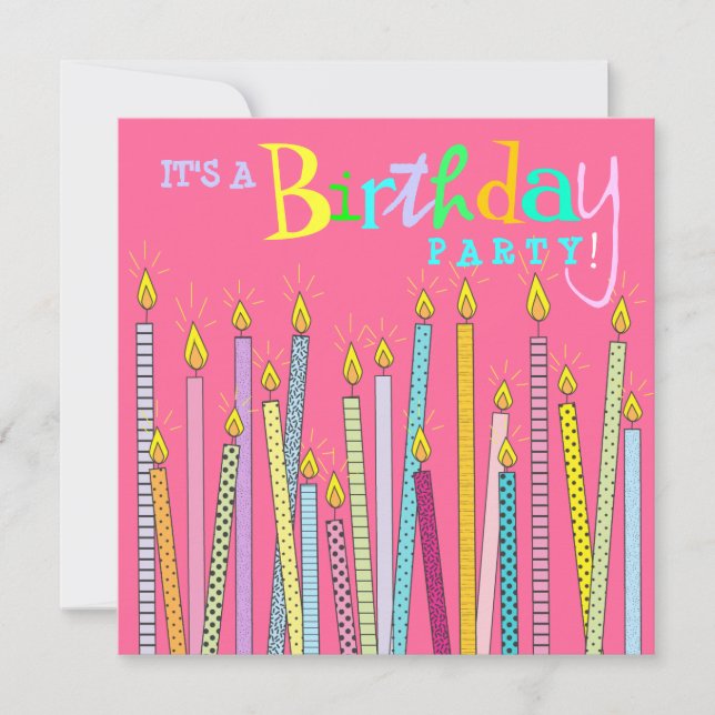 Invitation Bougies à l'invitation de fête d'anniversaire de (Devant)