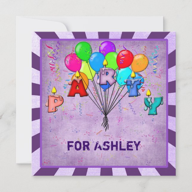 Invitation Bougies de fête (Devant)