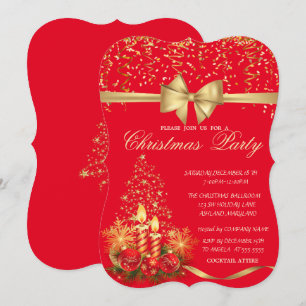 Invitation Bougies de Noël élégantes, entreprise rouge de l'a