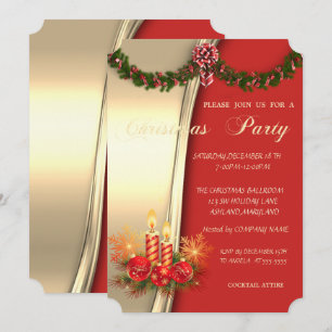 Invitation Bougies de Noël, Red Gold Corporation Party