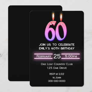 Invitation Bougies du 60e anniversaire