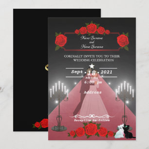 Invitation Bougies sur tapis rouge