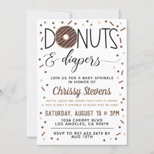 Invitation Bouillie de chocolat Donut Baby Sprinkor Shower In